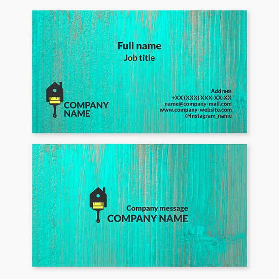 Business card template for exterior and interior painting services