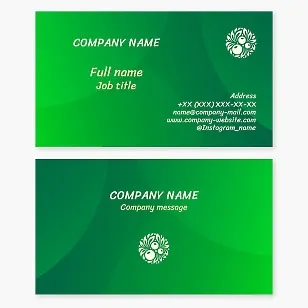 Business card template. Growing berries.