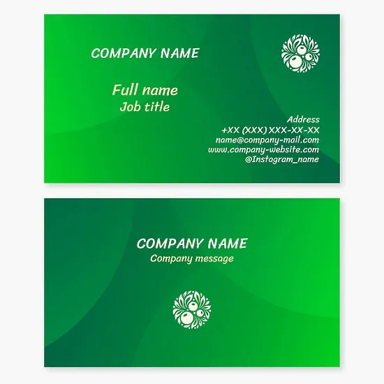 Business card template. Growing berries.