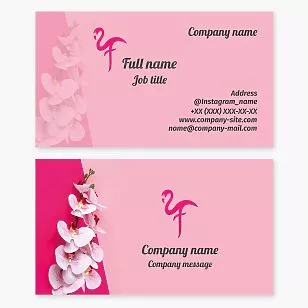 Flamingo Logo Beauty Business Card Template