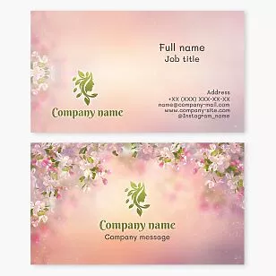 Pink Flower Beauty Business Card Template