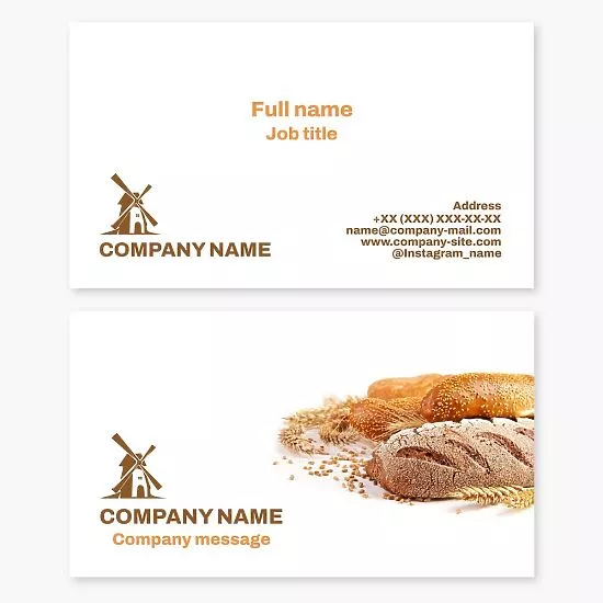 Bread Bakery Business Card Template