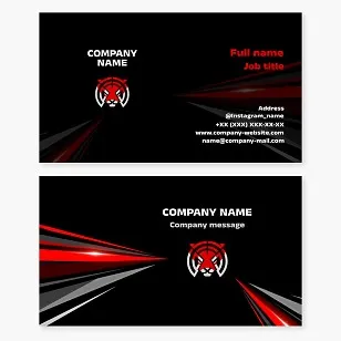 Tiger logo business card template. Safety, sports, security.