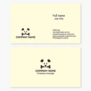 Business card template. Animal food. Pet store.