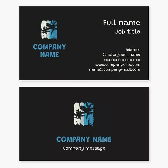 Palm Tree Logo Business Card Template