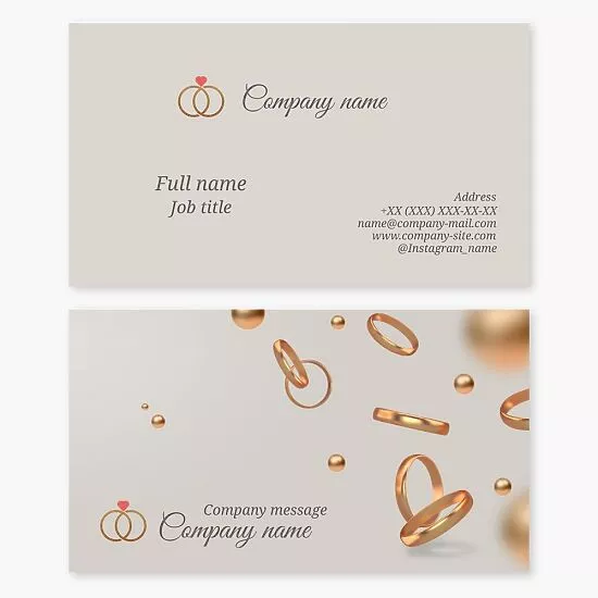 Wedding Rings | Jeweler Jewelry Business Card Template