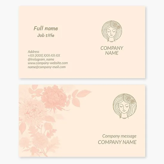 Business card template Woman. Salon