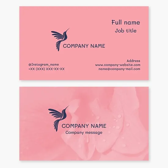Hummingbird Business Card Template