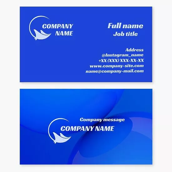 Manta Ray Fish Logo Business Card