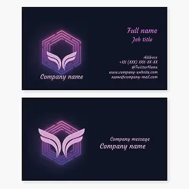 Business card template Wings, abstraction, nightclub, wings