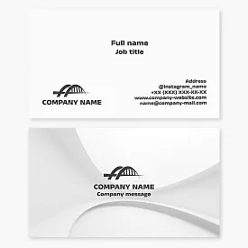 Business card template. Bridge. Company with symbol of unification, transition, change and overcoming obstacles.
