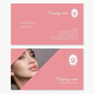 Business card template for a makeup artist, stylist, clsmetologist. Beauty salon.