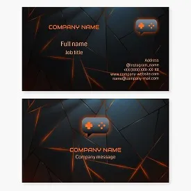 Business card template. Game portal. Computer games. Consultant of the gaming device store.