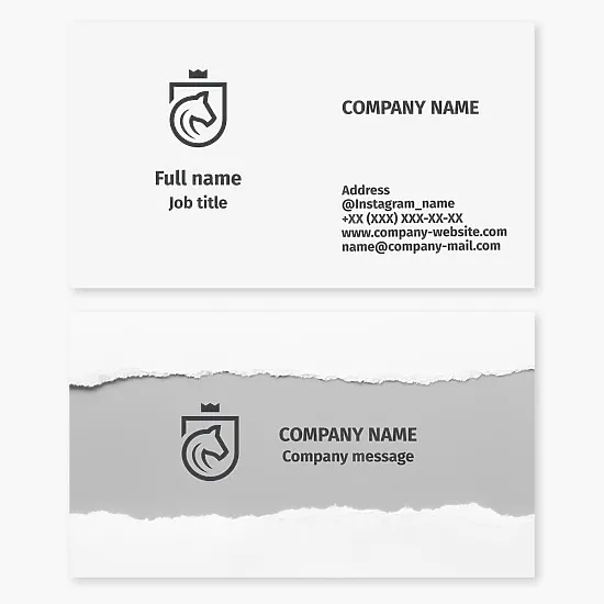 Business card template. Stable. Horse riding. Hippotherapy. Horseback riding. Rehabilitation of the psycho-emotional state of a person.