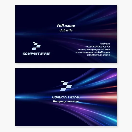 Business card template. Abstract. Forward movement, speed.