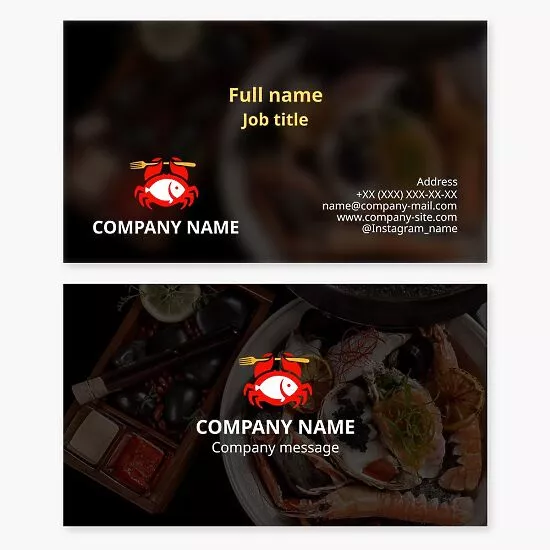 Seafood Restaurant Business Card Template