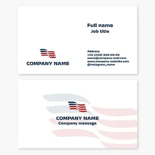 Business card template. Stylized US flag. Patriotism.