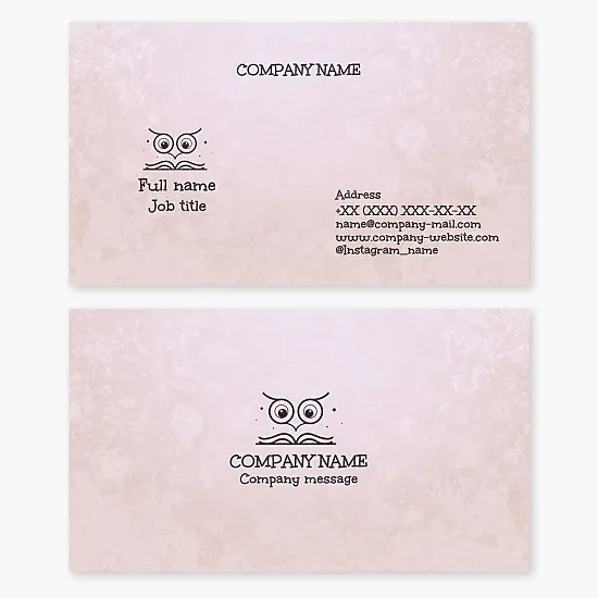 Reading Owl Logo | Bookstore | Library | Kids-themed Business Card Template