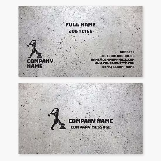 Blacksmith Forging Metal Business Card Template