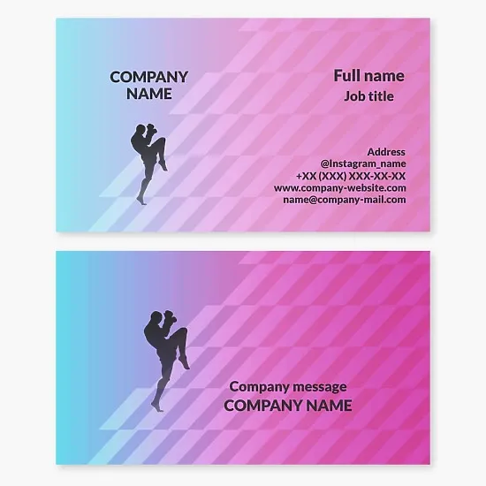 Kickboxing business card template. Thai boxing.