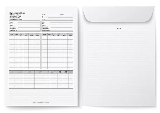 Trip Cost Report Envelope 005