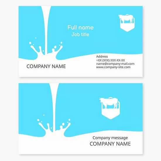 Milk Themed Business Card Template