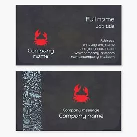 Red Crab Logo Seafood Business Card Template