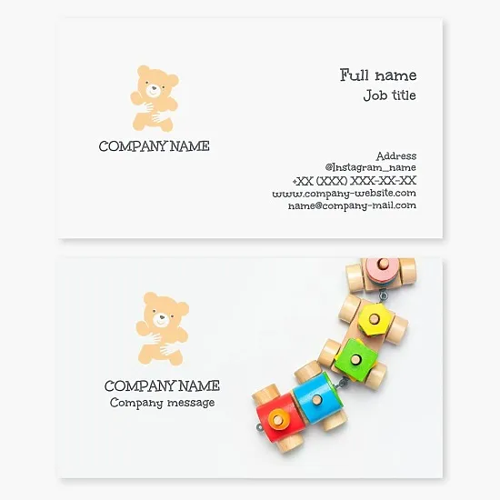 Toy store business card template.