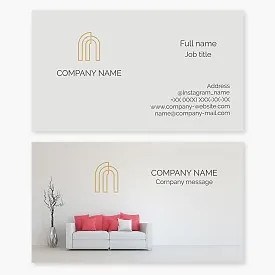 Home decor business card template, sofa, furniture. Interior design.