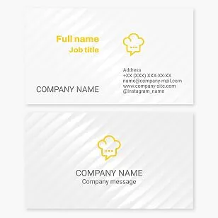 Business card template. Cafe, restaurant (with a chef's introduction).