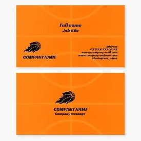 Basketball Themed Business Card Template