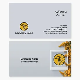 Yellow Peacock Logo | Grey Business Card Template