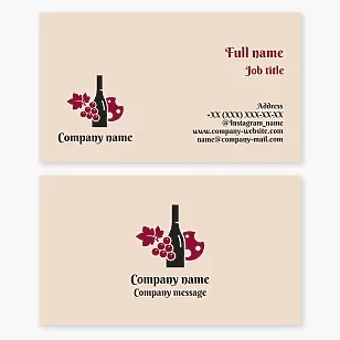 Business card template Wine, cheese