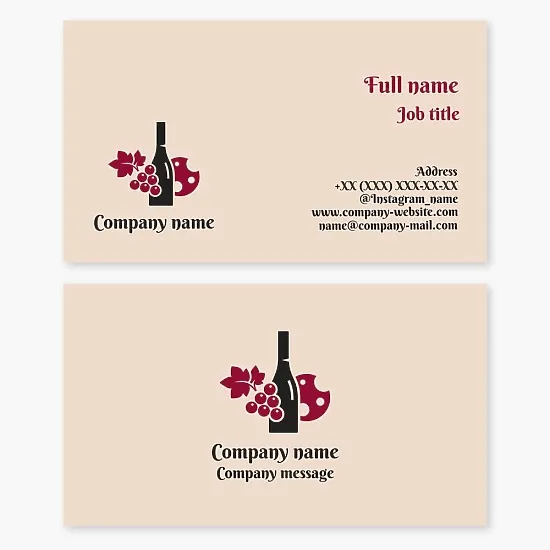 Business card template Wine, cheese