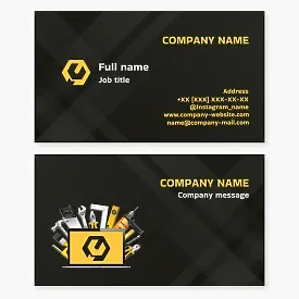 Business card template Repair of houses and premises. Repair tools