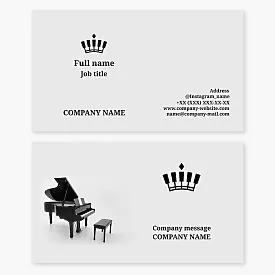Business card template "Piano. Piano lessons. Classical music. Music school".