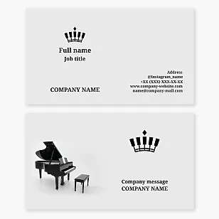 Business card template "Piano. Piano lessons. Classical music. Music school".