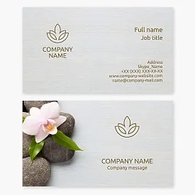 Wellness spa business card template. Flower.