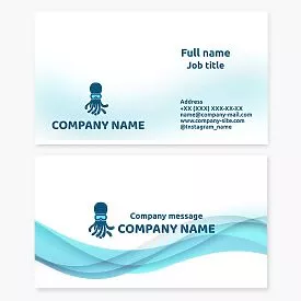 Octopus Diver Logo Business Card Template