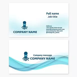 Octopus Diver Logo Business Card Template