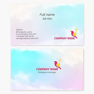 Bird Music Note Logo Business Card Template