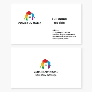 Business card template. Abstract. Pet store, pet supplies. Smart Solutions Group. Creativity, versatility, innovation. Agility, independence, caring.