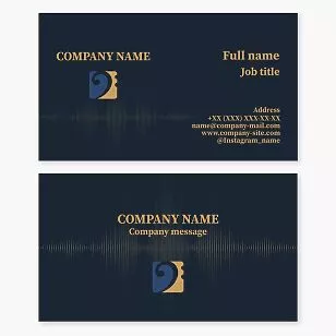 Bass Clef Musical Note | Bassist Business Card Template