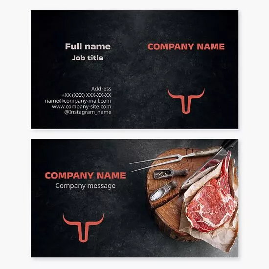 Steak House Restaurant Business Card Template