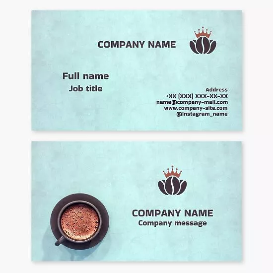 Coffee Shop Cafe Business Card Template