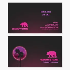 Retro design business card template "California".