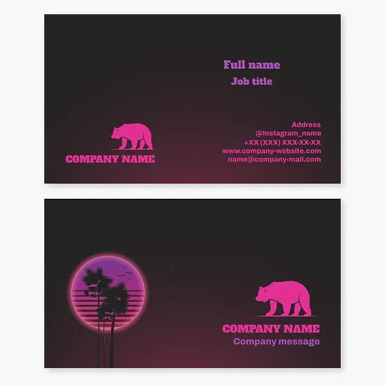 Retro design business card template "California".