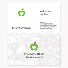 Apple With Heart Icon Business Card Template