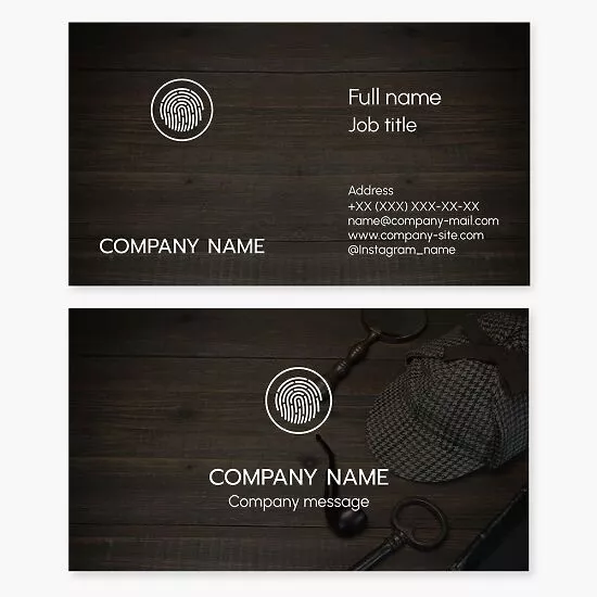 Private Investigator Detective Business Card Template