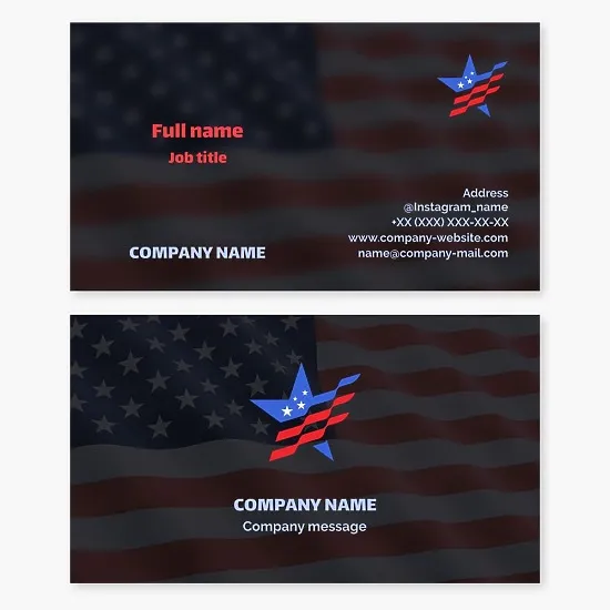 American Flag Design | Patriotic Business Card Template